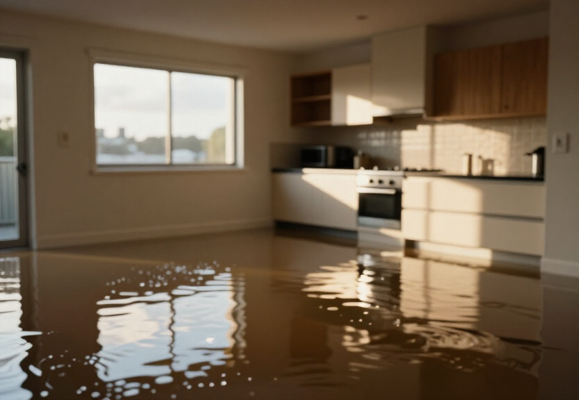 Sewage backup in an East Ryde basement before cleanup